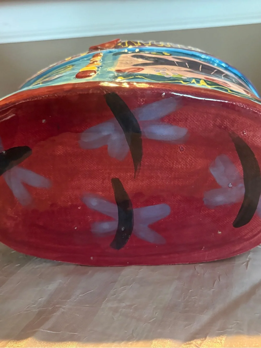 Hand-Painted Colorful Fish Ceramic Planter